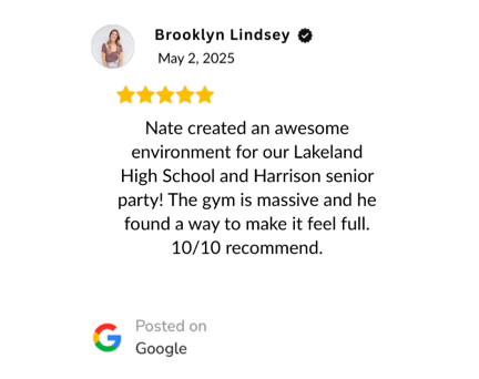 Verified Google Reivew: "Nate was great with the kids and his ballon skills are really good. He arrived promptly and we even extended his services by one hour, we will definitely hire him again for our future events."